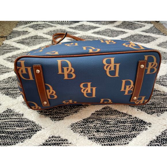 Dooney & Burke Monogram Large Tote Blue Style #: BMONO1965 leather purse - Picture 5 of 11